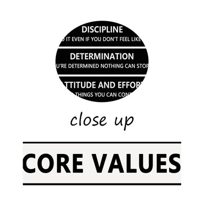 WYJZDZQ8 Inspirational Canvas Wall Art Core Values Picture Poster Inspiring Wooden Artwork Motivational Positive Quote Painting for Office Home Classroom Decor Framed Ready to Hang[12''W X 18''H]