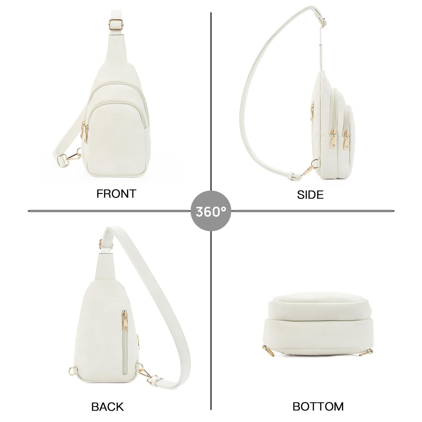 Telena Small Sling Bag for Women Leather Crossbody Fanny Packs Chest Bag for Women