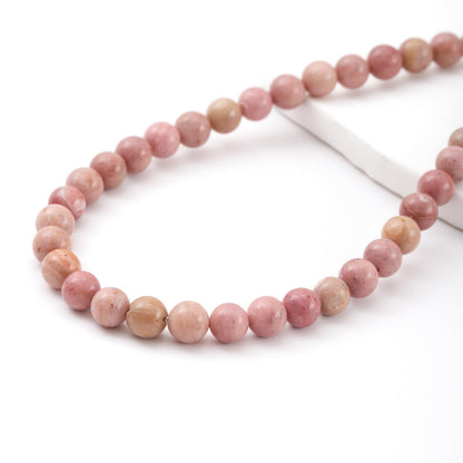 10mm 38pcs DIY Natural Rhodochrosite Stone Beads Round Healing Crystal Gemstone Loose Beads for Jewelry Making Handmade Bracelet Necklace