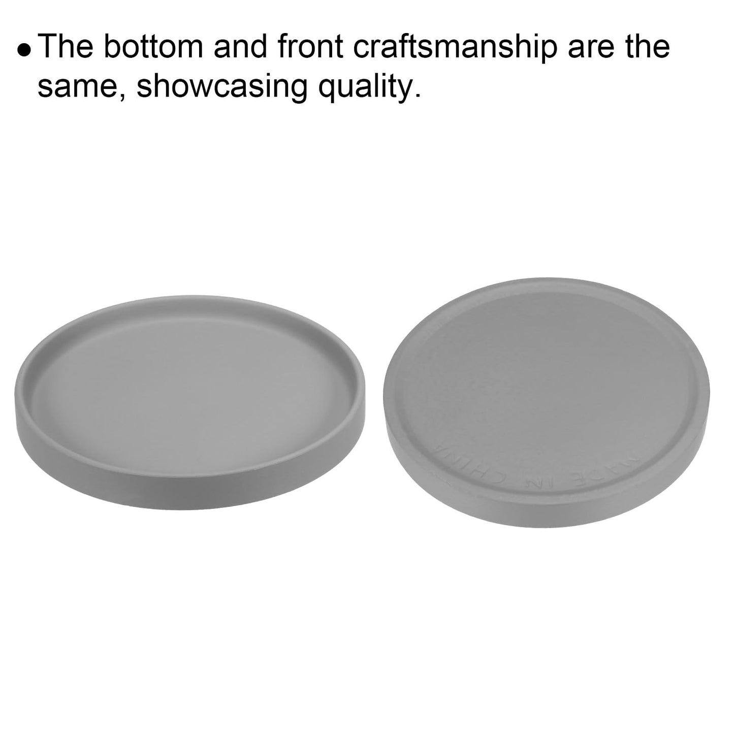 PATIKIL 7.7 Inch Round Ceramic Plant Saucer, Plant Saucer Tray Flower Planter Drip Tray for Indoors Outdoors Patio Balcony, Dark Gray