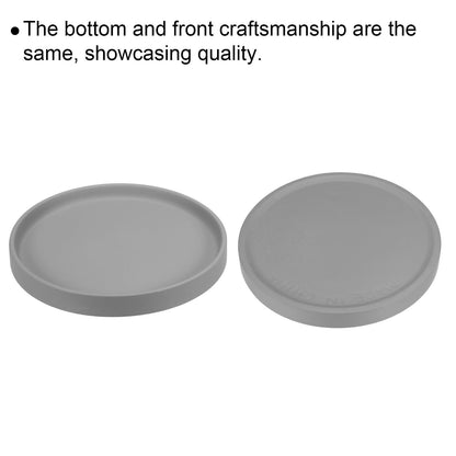 PATIKIL 7.7 Inch Round Ceramic Plant Saucer, Plant Saucer Tray Flower Planter Drip Tray for Indoors Outdoors Patio Balcony, Dark Gray