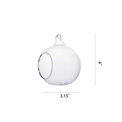 Ecosides Tealight Hanging Holders Hanging Glass Orbs Candle Holders Without 2 Side Hole Candlestick Terrarium Globe(6Pcs)