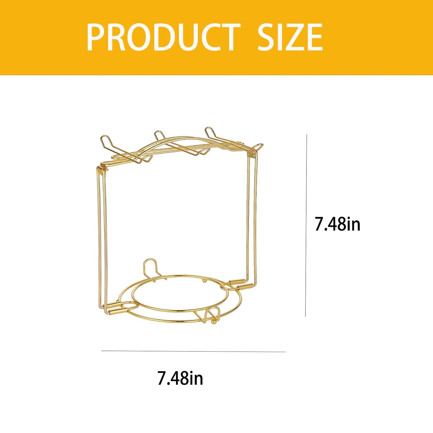 LXFNDZW Gold Metal Cup and Saucer Display Stand Tea and Coffee Cup Holder for Countertop, Coffee Station Organizer for Home or Bar Decor