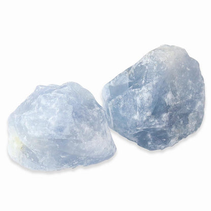2PCS Natural Raw Stone Healing Crystals Bulk Healing Gemstones for Reiki Tumbling Fountain Rocks Meditation Garden Home Decor (Blue Celestite)