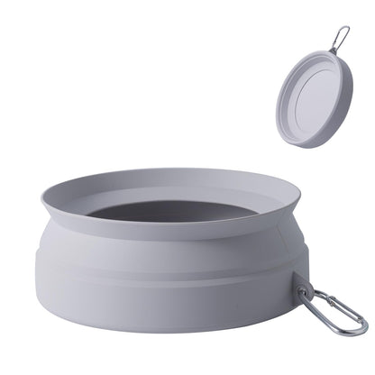 SLSON Spill Proof Dog Water Bowl for Cars,Collapsible No Splash Dog Travel Bowls Integrated Molding Portable Pet Bowl for Vehicle Road Trip Truck,RV,SUV,Boat Accessories (Cold Grey)
