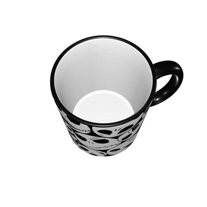 GUCGUSY Halloween Skull Ceramic Coffee Mugs 11oz with Handle, Funny Tea Cup for Women Men, Ideal Gift for Home Office Daily Use