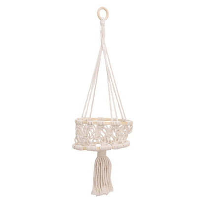 Cabilock Handwoven Cotton Rope Plant Hanging Holder Single Indoor Basket Decor for Wall Ornament Woven Rope Flower Pot for Home and Wedding Decoration