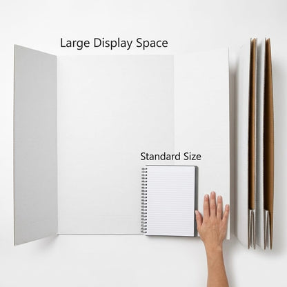 Trifold Poster Board, 24" x 16", White Corrugated Project Boards for Science Fairs, Event Displays, and Business Presentations，School Projects,3-Pack