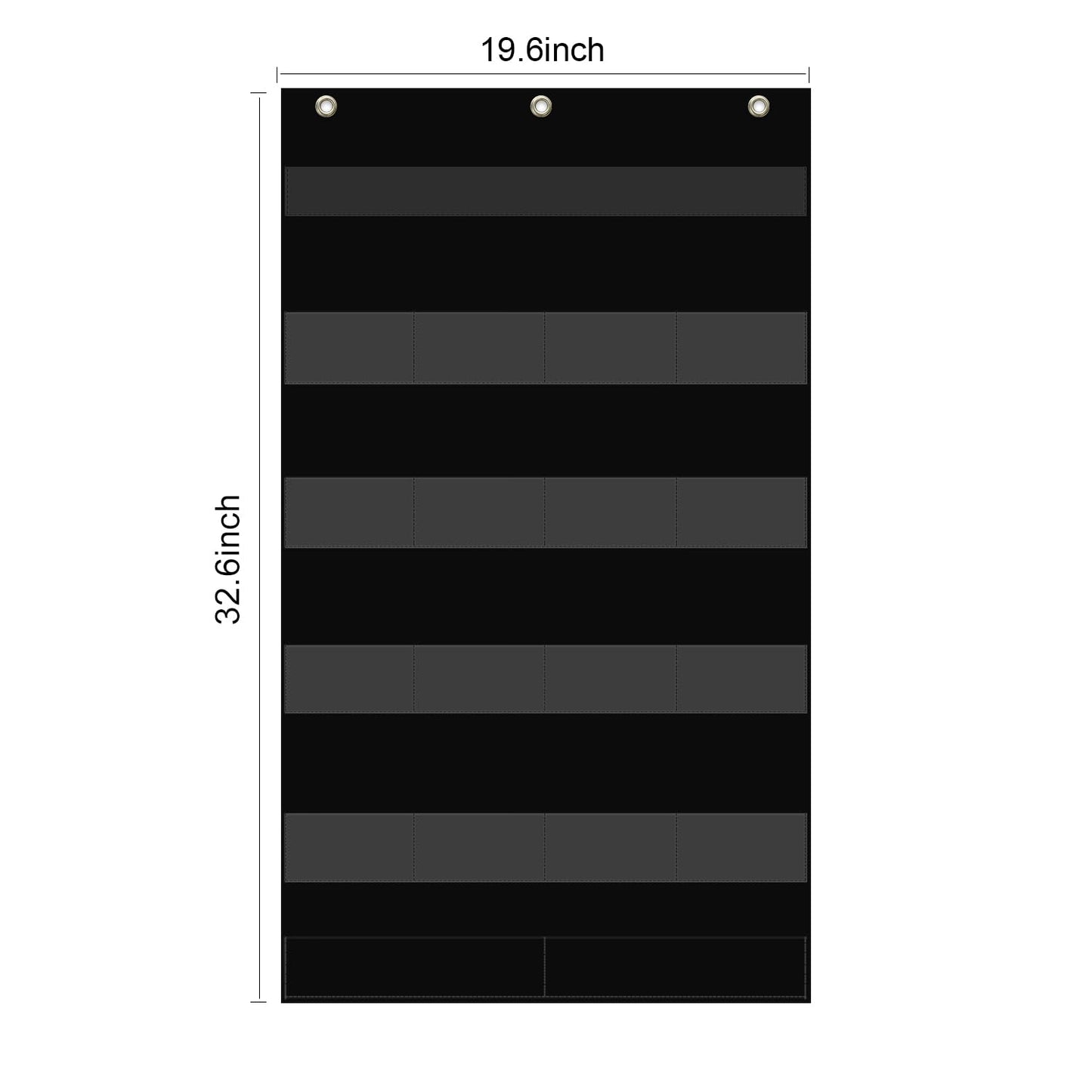 REGELETO Class Jobs Pocket Chart with 17 Pockets and 2 Storage Bags,73 Cards Class Management Educational Pocket Chart Teacher's Helper Size: 32.6" L x 19.6 H Bulletin Board for Classroom (Black)