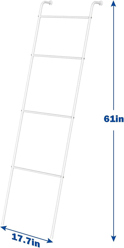 2 Pack Blanket Ladder Decorative Towel Rack Holder for Bathroom, Wall Leaning Metal Drying Quilt Stand for Living Room Bedroom Farmhouse Home Decor, for Women Mom Mother Her Wife - White