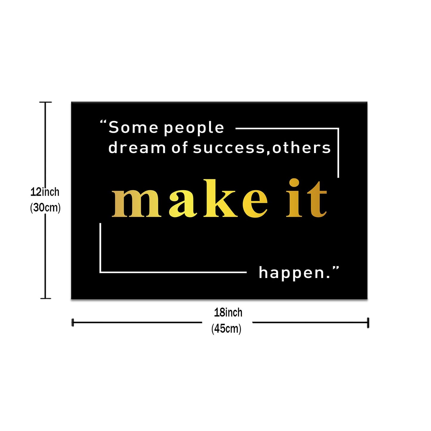 Motivational Wall Art Make It Happen Inspirational Quotes Canvas Print Positive Affirmation Office Decor Poster Painting Artwork for Modern Home Bedroom Living Room Gym Ready To Hang [12''Wx 18''H]