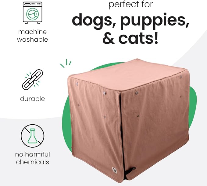 Molly Mutt Kyoto Dog Crate Cover, GOTS-Certified 100% Organic Cotton Canvas Cover for Dog or Puppy Kennel and Cage, Washable, Free of Harmful Chemicals, X-Large, Fits 42"x28"x31" Crate
