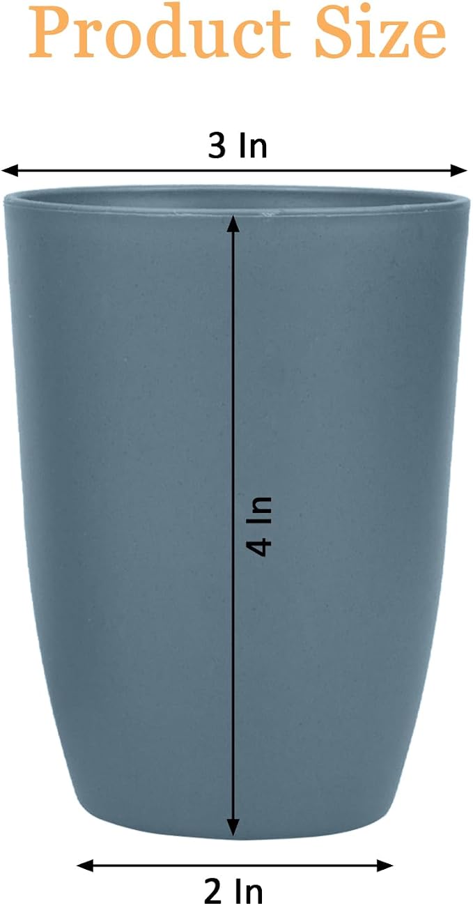 Wheat Straw Cups Set of 4, Unbreakable Drinking Cup Reusable Plastic Cups Dishwasher Safe for Kitchen Party Camping