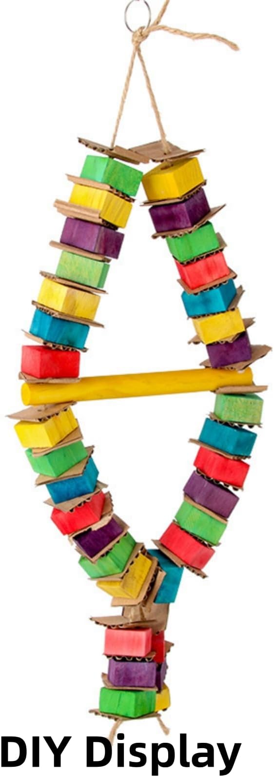 Bird Toys, Wood Wooden Colored 100pcs Parrot Toys, Multicolored Natural Wooden Blocks,African Grey Parrots, Macaws, Cockatoos, Parrot chew Toys