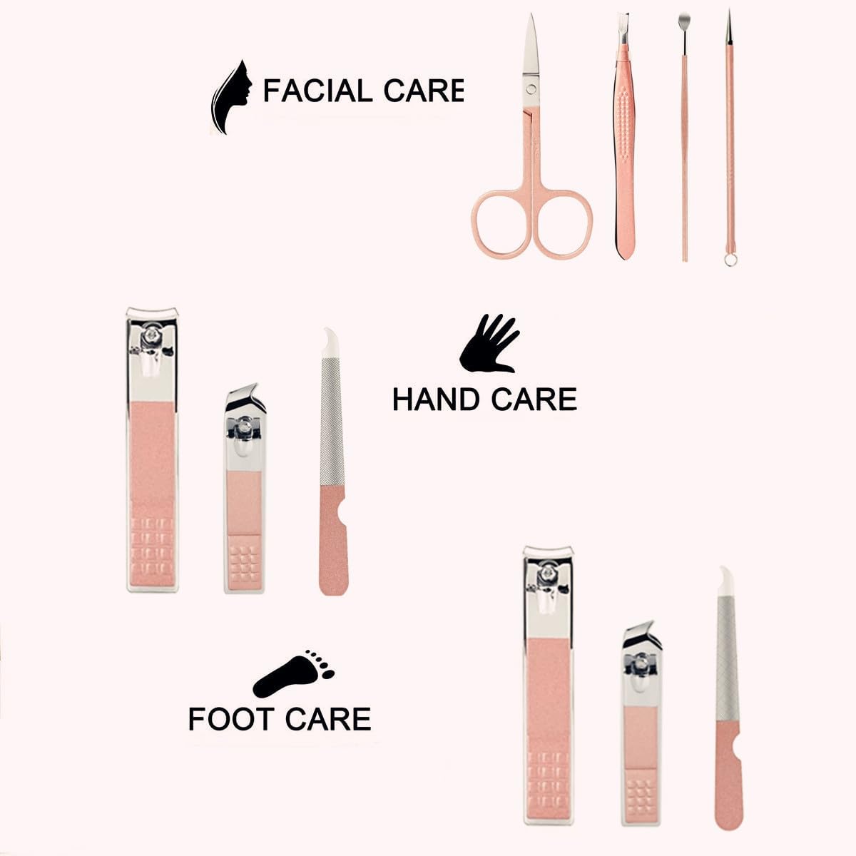 Manicure Set Nail Clipper Set Men Women Nail Clippers Toenail Fingernail Cutters Personal Care Tools Manicure Pedicure Tools with Travel Case Grooming Kit Present for Men Women Family Friends
