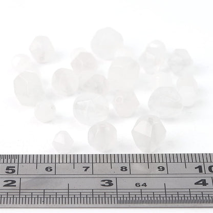 BEADIA Faceted Natural White Agate Stone Round Beads 6mm 36cm/Strand for Jewelry Making