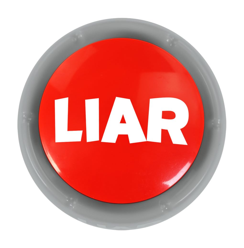 Talkie Toys Products Liar Button - 8 Hilarious Liar Sayings - Funny Talking Button for Games, Political Lies, Big Laughs, Office Humor - Great Gag Gift & Stocking Stuffer