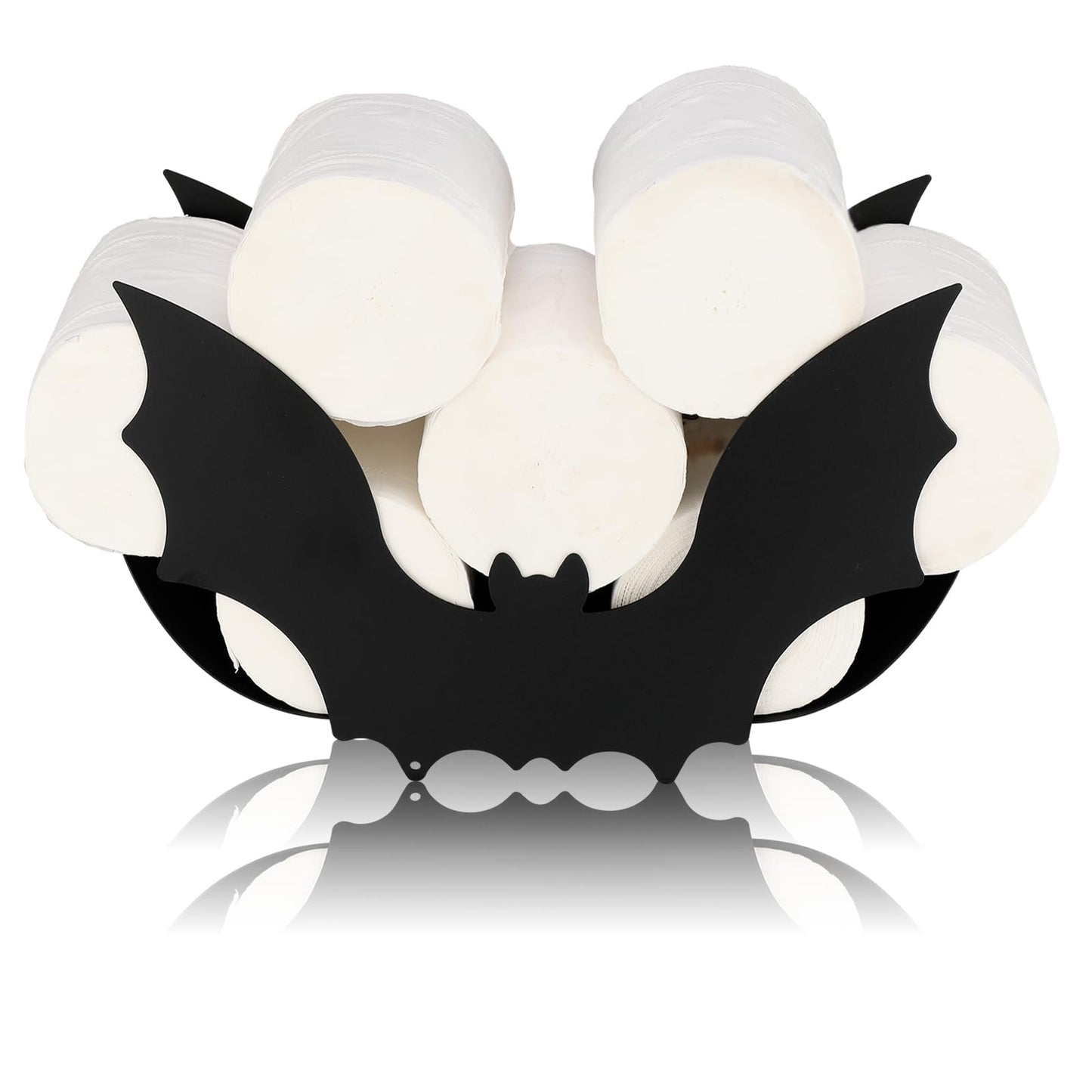 Novabright Black Bat Toilet Paper Roll Holder Halloween Gothic Bathroom Storage Decor Metal Witch Wall Mounted Toilets Paper Holder Funny Tissue Storage Organizer for Washroom Rack Art