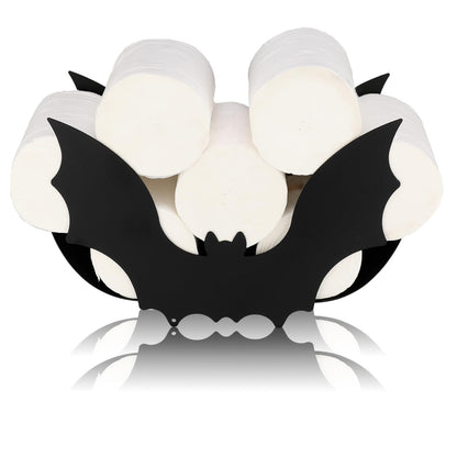 Novabright Black Bat Toilet Paper Roll Holder Halloween Gothic Bathroom Storage Decor Metal Witch Wall Mounted Toilets Paper Holder Funny Tissue Storage Organizer for Washroom Rack Art