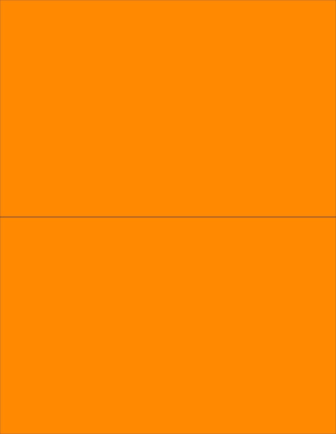 NextDayLabels - 8-1/2 x 11 Neon Color High Light Fluorescent Labels for Laser & Inkjet Printer (Orange Fluorescent, 8-1/2" x 5-1/2" - 2 Per Page | 50 Labels)