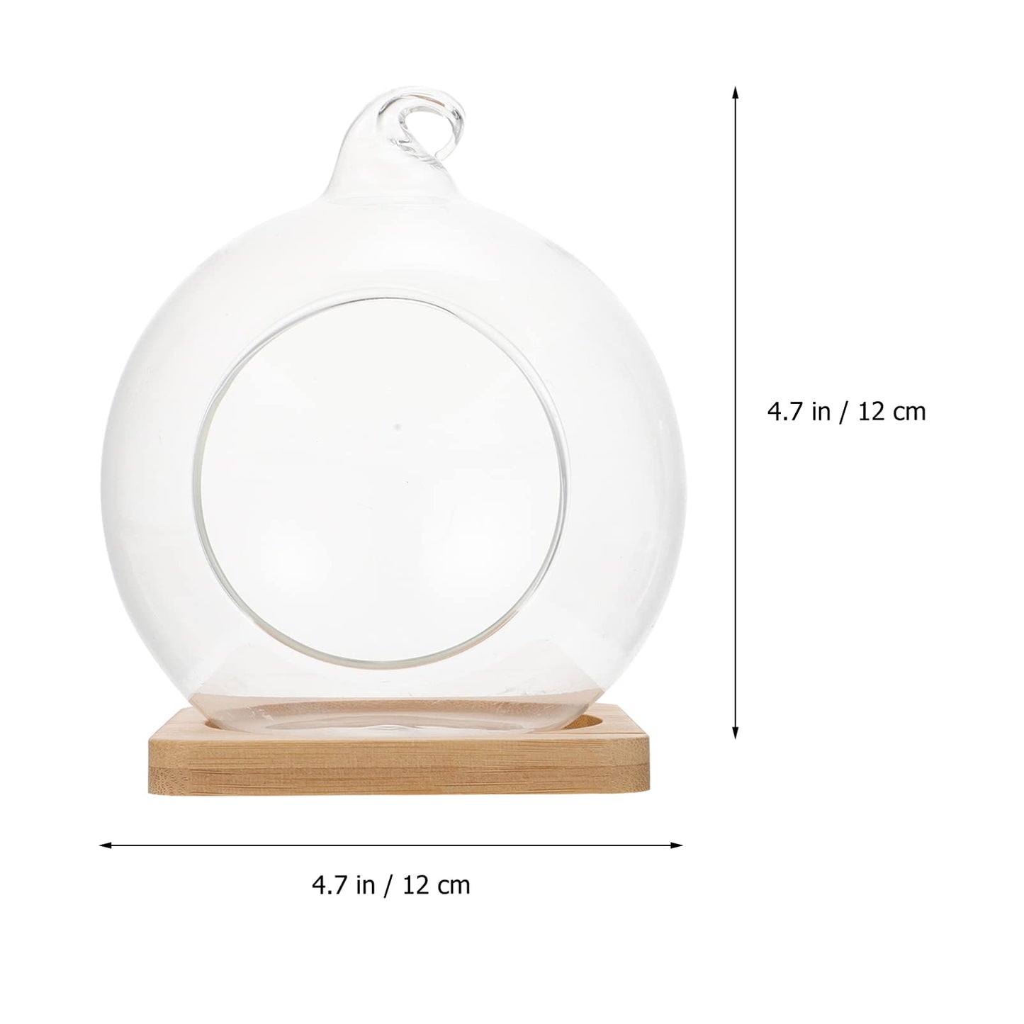BESTOYARD Glass Vase Glass Flower Vase Plant Terrarium Display Glass Tabletop Air Plant Planter Globe Hydroponics Plant Holder Fish Bowl for Home Decor Centerpiece Black Flower Vase Air Plants
