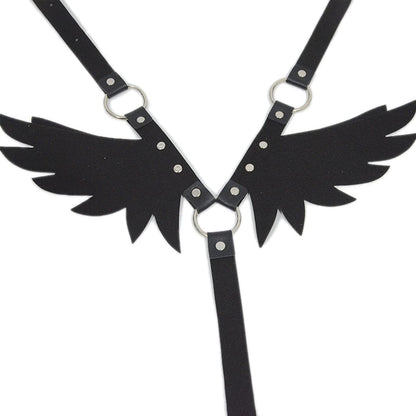Punk Angel Wing Chest Body Harness Waist Belly Chain Belt Rave Jewelry Accessories Halloween Outfit