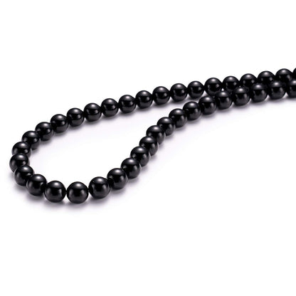 BEADIA Natural Black Onyx Stone Round Loose Semi Gemstone Beads for Jewelry Making 4MM 89PCS