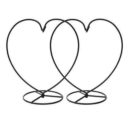 WOCTDTHW Ornament Display Stand Holder Iron Hanger for Chrismas Hanging Glass Globes (Love Shape Large 2 Pcs)