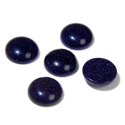 20pcs 12mm Natural Stone No Hole Blue Sandstone Semicircle Smooth Cabochons Beads Healing Chakra Crystal Stone Bead for Jewelry Making Rings Earrings Necklace Bracelet DIY Crafts