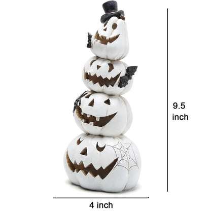 Hodao Halloween Pumpkin Decorations Indoor Halloween Decorations Clearance for Table/Window/Present Box/Gift/Courtyard Corridor (White Stacked Pumpkins)…