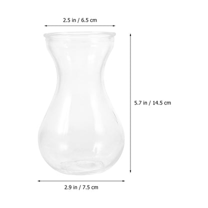 Yardenfun Transparent Glass Craft Vase 5.11X3.54X2.75In Small Flower Container Decorative Planter Inserts for Home Table and Wedding Centerpieces