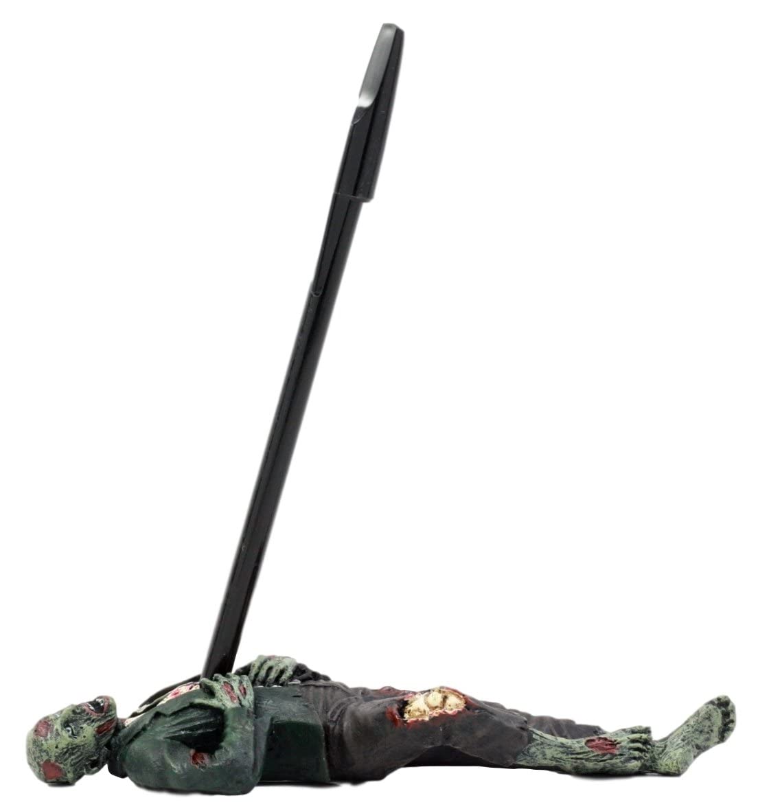 Ebros Gift Walking Dead Walker Hunter Impaled Zombie Pen Holder - 6.75"L Office Desktop Pencil Holder