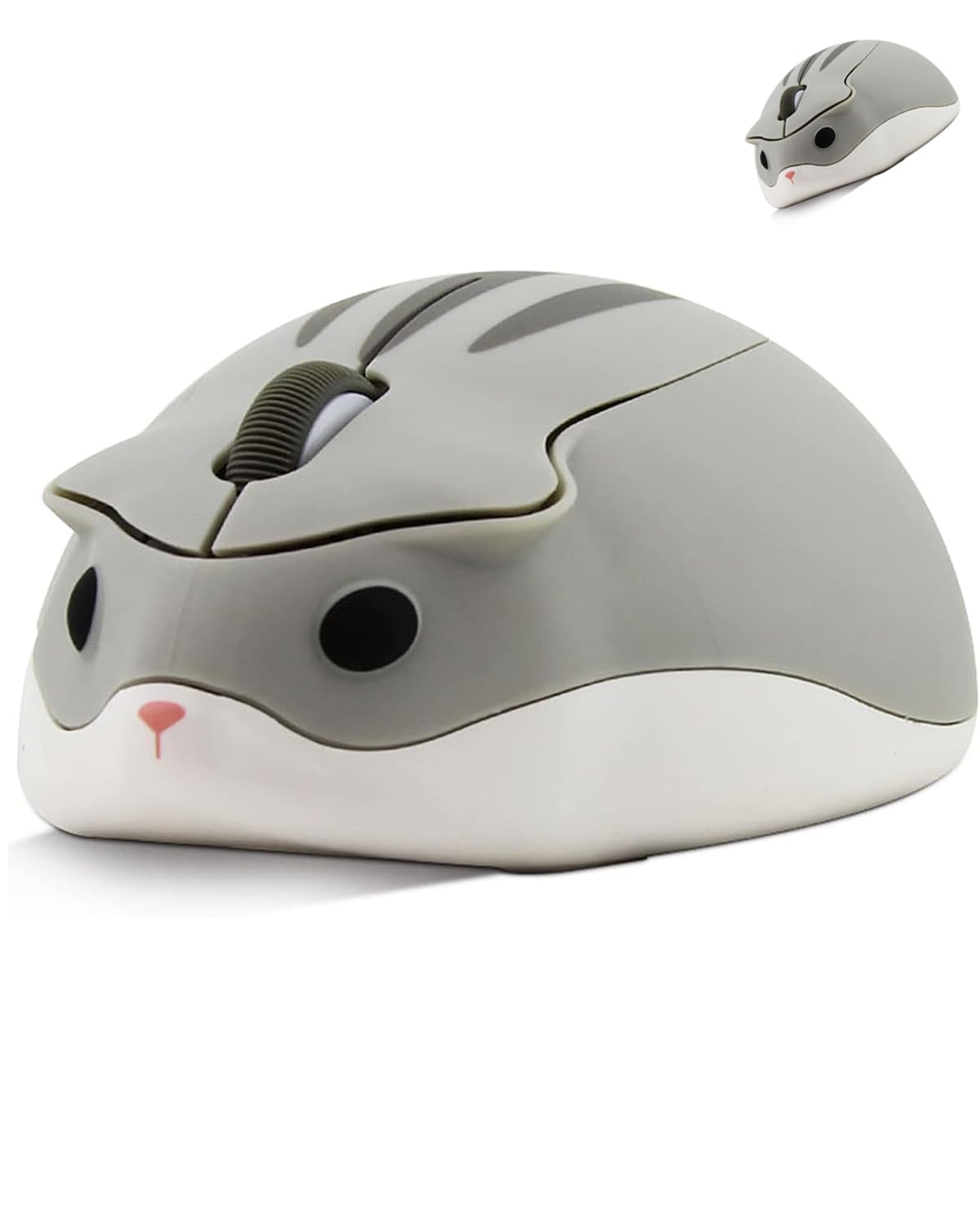 Wireless Mouse Cute Hamster Shape Less Noice Portable Mobile Optical 1200DPI USB Mice Cordless Mouse for PC Laptop Computer Notebook MacBook Kids Girl Boy Men Women Adults School Office Gift (Purple)