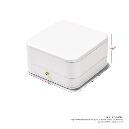 Woodten Green Velvet Interior Jewelry Gift Box for Bangle Bracelet White PU Leather Bangle Box