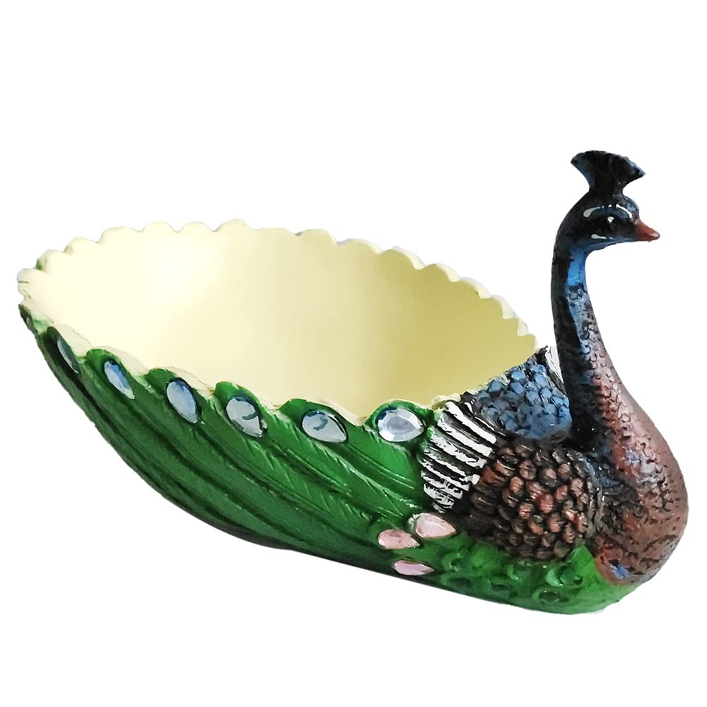 YOUUGIOR 9.4 Inch Peacock Pot Succulents Planter Plants Pot Handmade for Home Garden Office Desktop Decoration (Emerald Green)