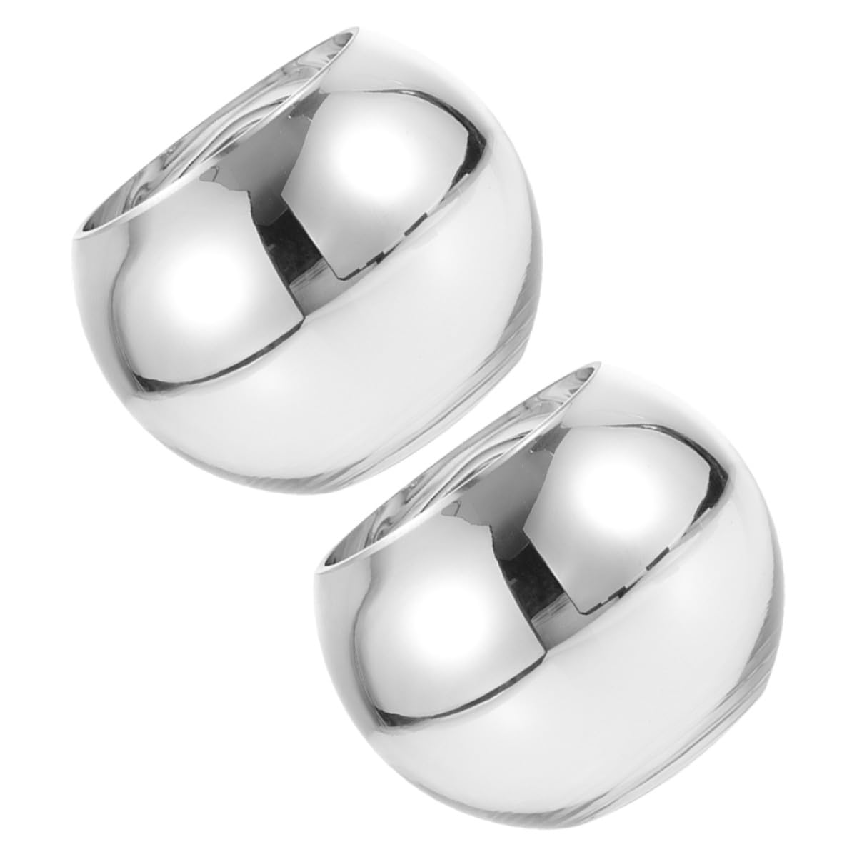 BESPORTBLE 2pcs Silver Round Glass Vase Set – Modern Sphere Flower Holder for Hydroponic Plants, Small Air Terrarium Centerpiece for Home and Office Tables