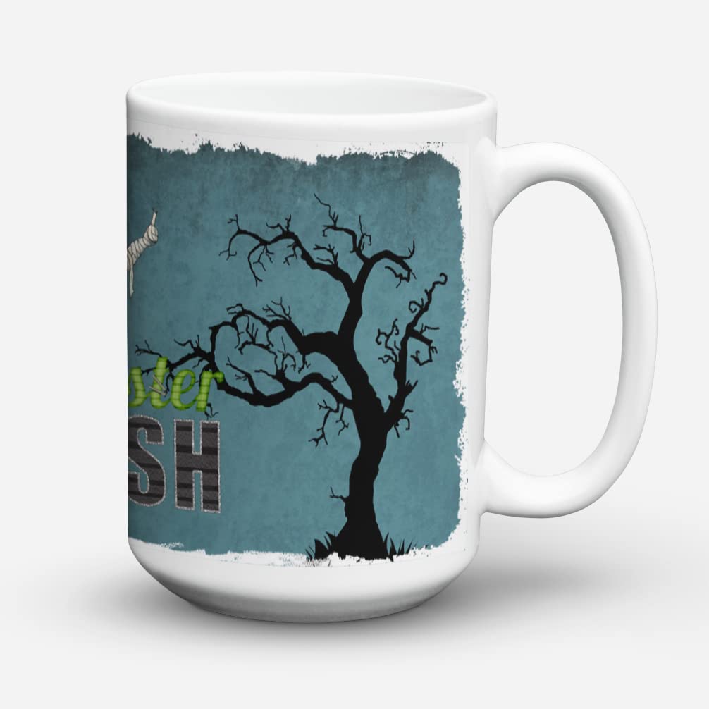 Caroline's Treasures SB3019CM15 Monster Mash with Mummy Halloween Dishwasher Safe Microwavable Ceramic Coffee Mug 15 ounce, 15 ounce, multicolor