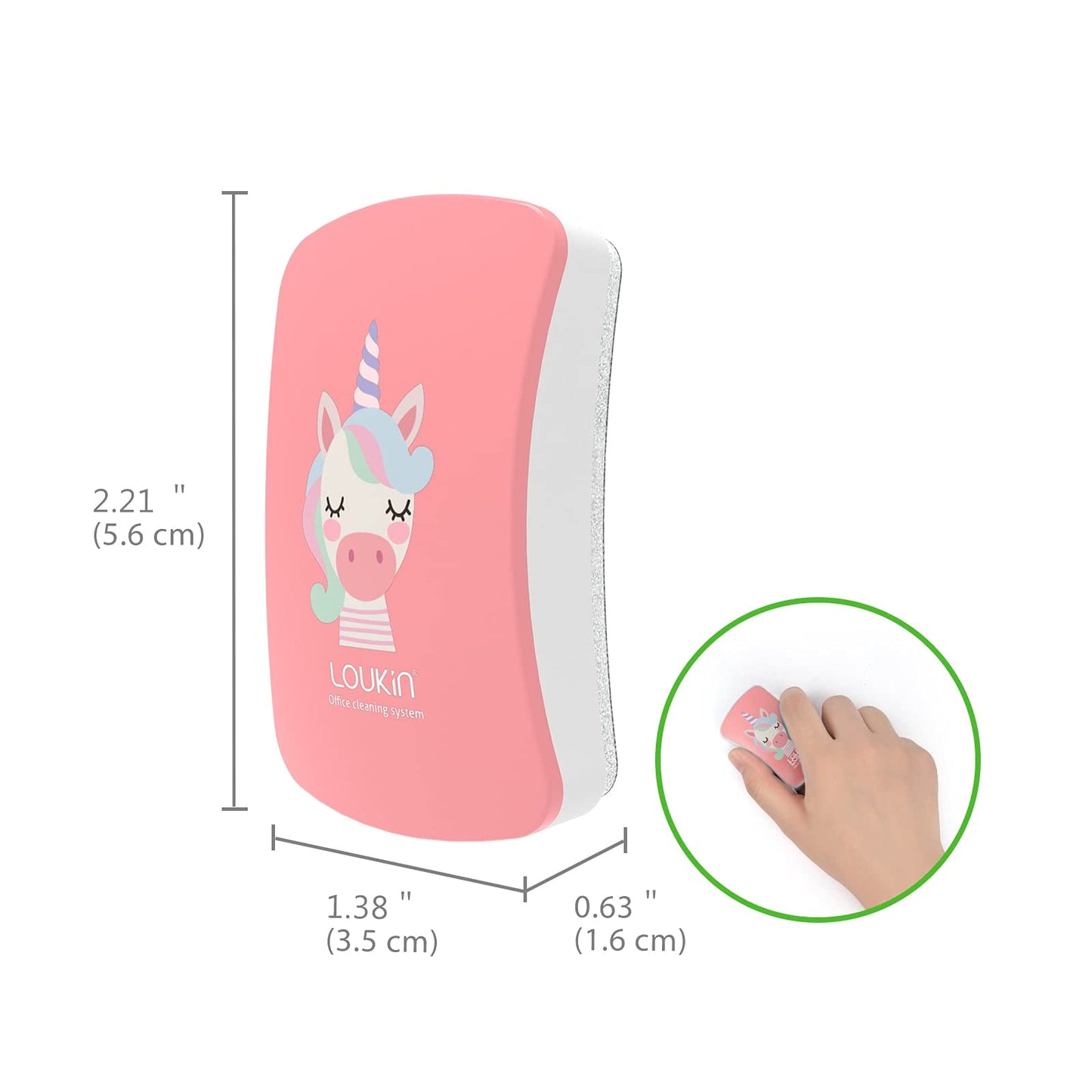 loukin 2 Pack Kid Magnetic Dry Erase Erasers, Mini Whiteboard Eraser, Small Glass Board Eraser for Classroom, Home, Office, 2.17"x1.38"x0.59"(Pink)