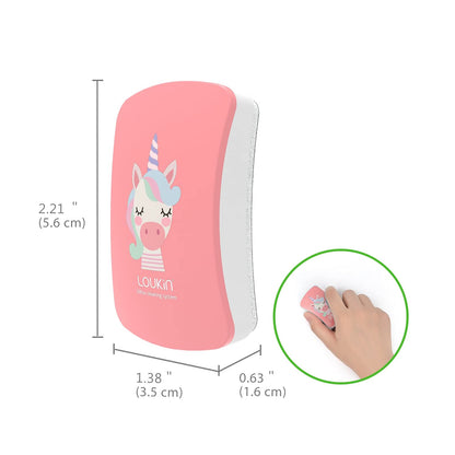 loukin 2 Pack Kid Magnetic Dry Erase Erasers, Mini Whiteboard Eraser, Small Glass Board Eraser for Classroom, Home, Office, 2.17"x1.38"x0.59"(Pink)