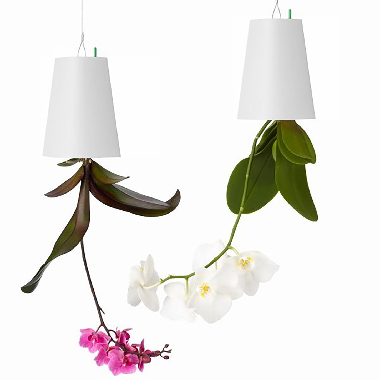 SYOOY 2 PCS Upside-Down Planter Hanging Flower Pot Planter for Balcony Garden Home Decoration (White)