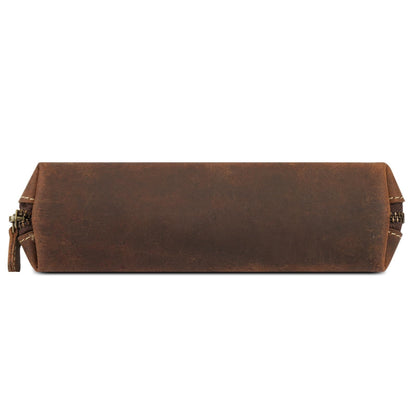 CestAntiQ Leather Zipper Pencil Case – Handmade Slim Pen & Marker Pouch, Small Pencil Organizer for Notebook, Office, Work & Travel, Premium Leather Tool Holder for Artists & Professionals