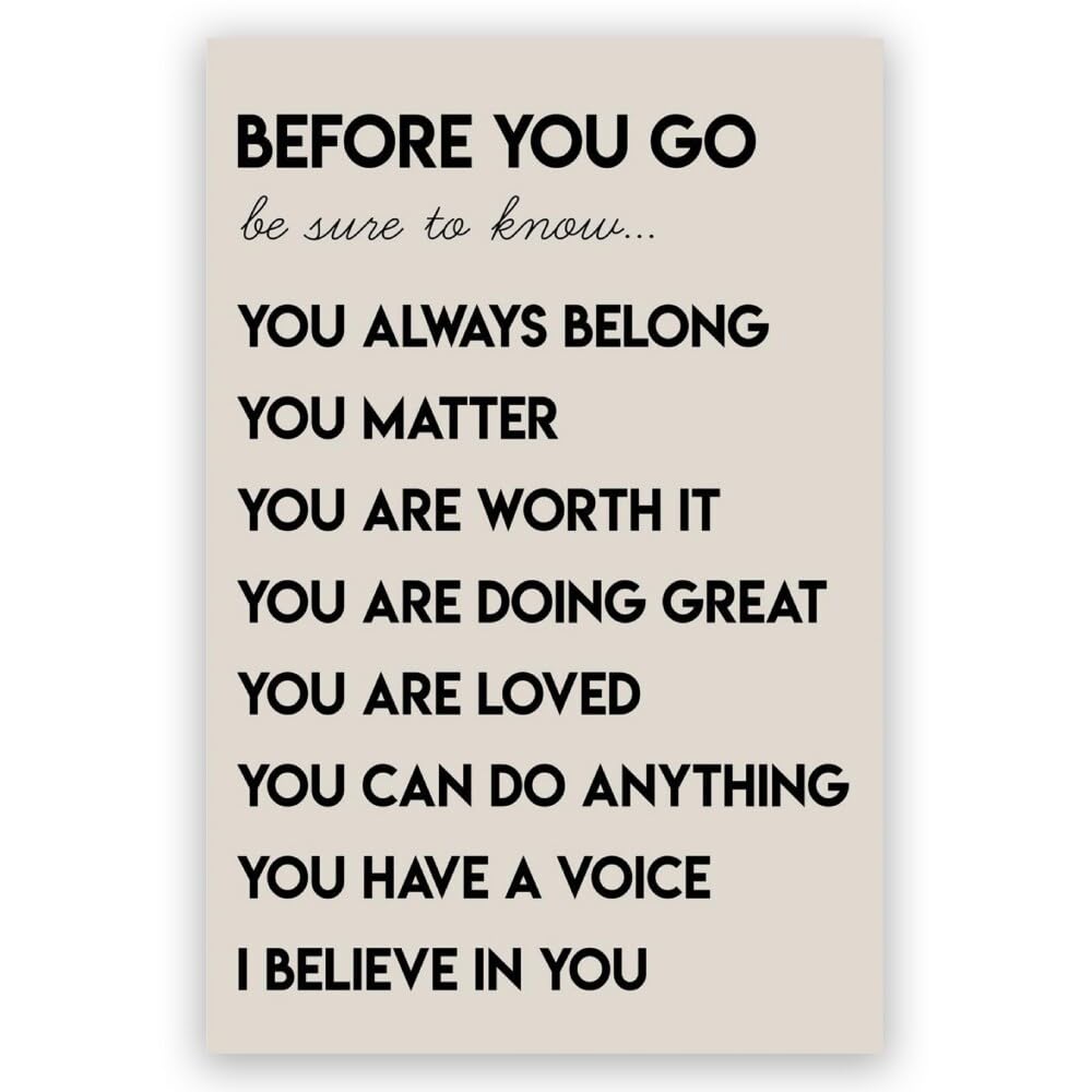 Motivational Phrases Wall Art Prints: Inspirational Decor - Positive Affirmations for Kids Room, Living Room, Office & Classroom - 8x12in Unframed