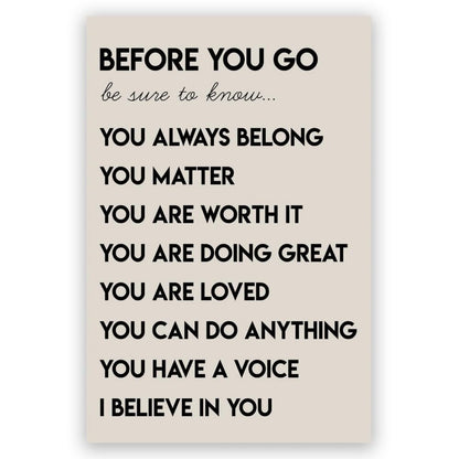 Motivational Phrases Wall Art Prints: Inspirational Decor - Positive Affirmations for Kids Room, Living Room, Office & Classroom - 8x12in Unframed