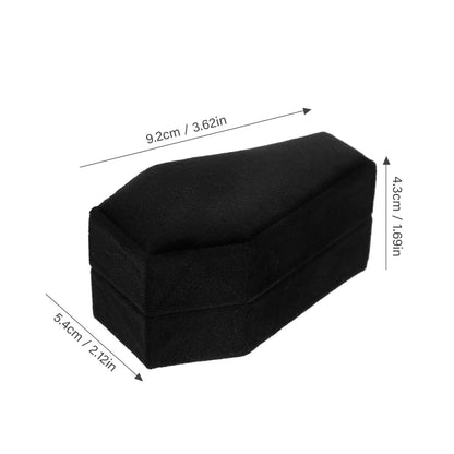 KICHOUSE Coffin Ring Box Gothic Ring Box Jewelry Storage for Rings Halloween Jewelry for Wedding Proposal Portable Travel Case 3.62 X 2.12 X 1.69 in
