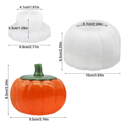 lyfLux 2 PCS Halloween Pumpkin Jar Silicone Mold with Lid – Epoxy Resin Mold for Candy Boxes, Jewelry Storage, Candle Holders – DIY Craft Supplies for Halloween & Thanksgiving Decorations