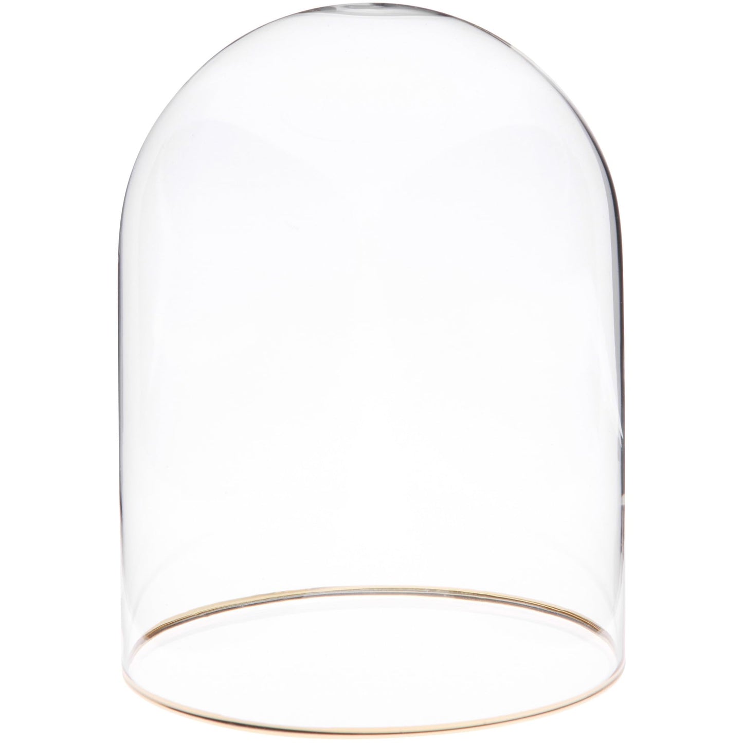 Plymor 4.5" x 6" Glass Display Dome Cloche with Gold Rim (no Base)