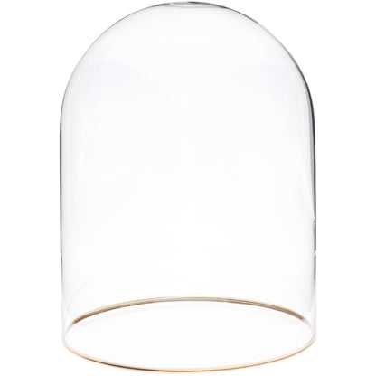 Plymor 4.5" x 6" Glass Display Dome Cloche with Gold Rim (no Base)