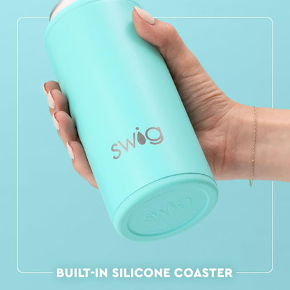 Swig Life Skinny Can Cooler, 12oz Insulated Slim Can Holder, Stainless Steel Cooler, Covers for Tall Beer Bottles, Beach Accessories for Women (Hayride)