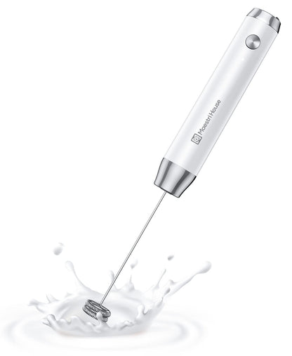 Maestri House Rechargeable Milk Frother, LunaFro NS 2-Speed Handheld Electric Foam Maker Waterproof Detachable Stainless Steel Whisk Drink Mixer Foamer for Lattes, Cappuccino, No Stand