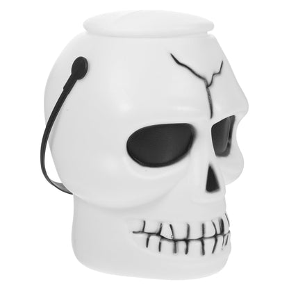 STOBAZA Halloween Candy Bucket for Kids Halloween Skull Bowl with Handle, Treat or Trick Sweets Snack Bucket